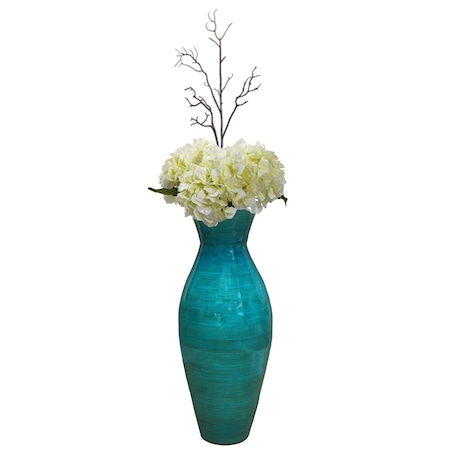 Uniquewise 21" Modern Bamboo Floor Vase Flared Design for Contemporary Home Styling, Blue QI004272.GN